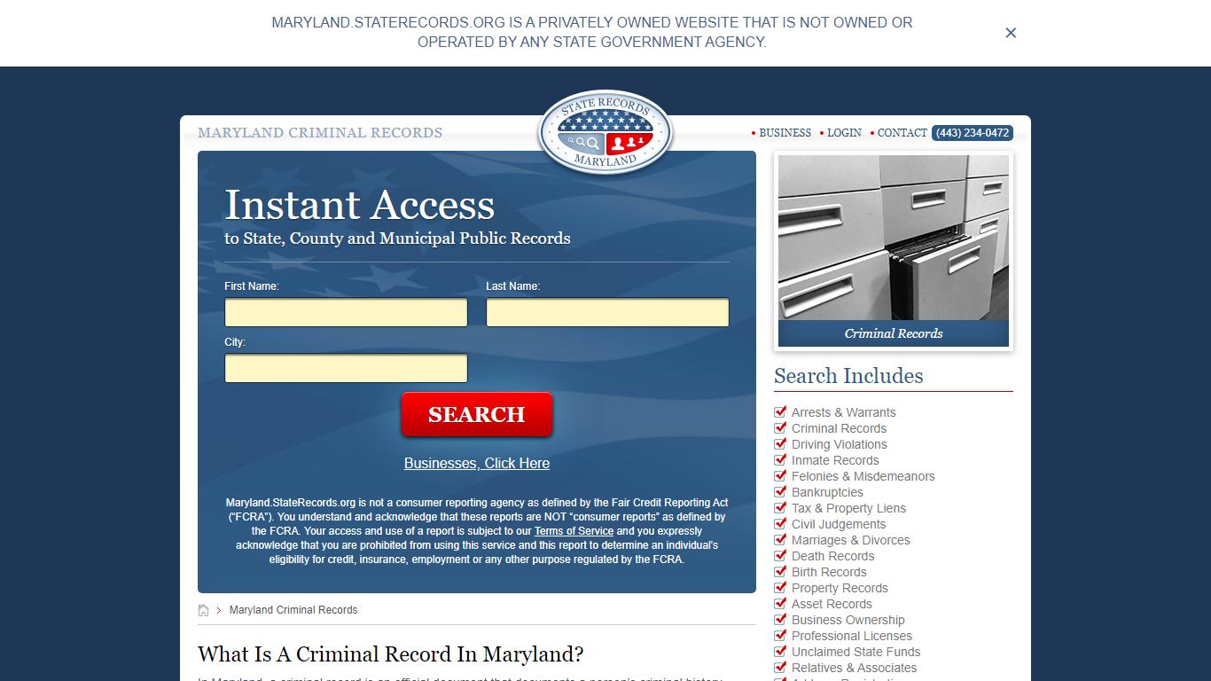 Maryland Criminal Records | StateRecords.org